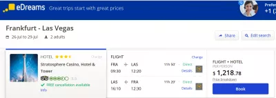 رحلة إلى فرانكفورت لاس فيغاس + مقارنة بالفندق ، 3 ليال 2 بالغين : حزمة على eDreams