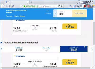 Frankfurt to Athens flights : ATH to FRA with Ryan Air