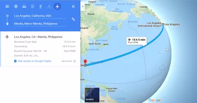 Λος Άντζελες προς Μανίλα πτήσεις : Manila Λος Άντζελες ώρα πτήσης