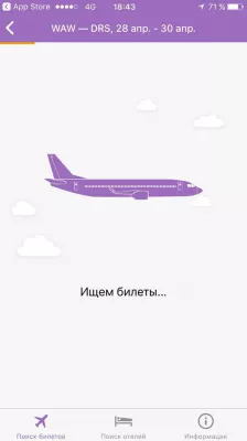 Waar kan ik vliegen? Apple-app : Flight search op achtergrond