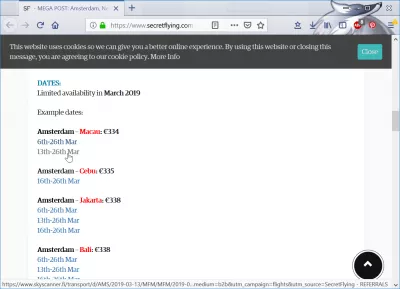 Salajane lendav tõrke hind : Flight Amsterdam - Macau, 334 € on Secretflyng.com