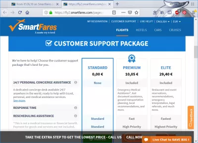„Smartfares“ Skrydžių Užsakymo Peržiūra : Klientų aptarnavimo paketas