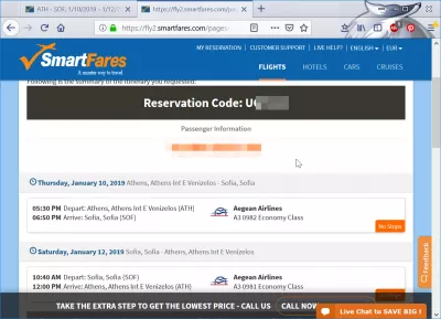 Pregled Rezervacija Letova Smartfares : Rezervacijski kod i sažetak putovanja