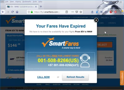廉价航班Smartfares评论 : 票价已过期，Smartfares联系电话+570015088266
