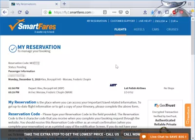ตั๋วสายการบิน Smartfares : รอสถานะ Smartfares