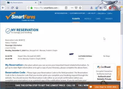 Дешеві рейсів Smartfares відгуків : Статус SmartFares пройдено в бік